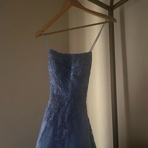 Floor Length Tulle Prom Dress with Sequins